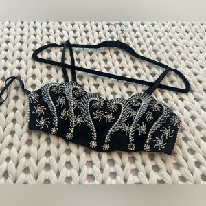 Gorgeous Black Beaded Bra Top
